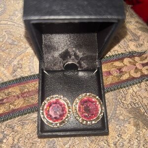 Elegant Pink Stud Earrings